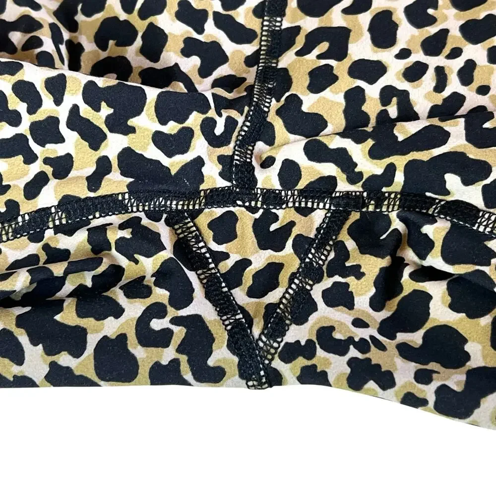 Outdoor Voices Leopard Print Bike Shorts Zoom 10 inch Athletic Workout Sz S